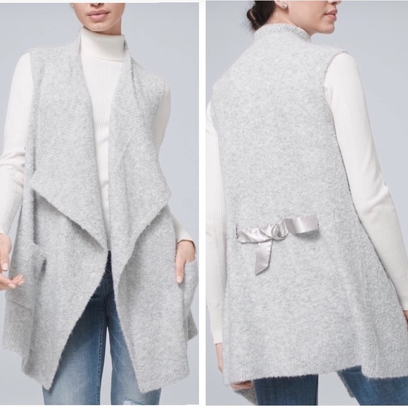 White House Black Market Sweaters - WHBM OPEN FRONT TEDDY VEST